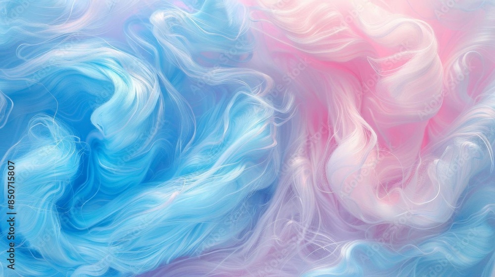 Soft and fluffy cotton candy background with pastel pink and blue swirls, creating a dreamy and sweet texture Soft and fluffy cotton candy background with pastel pink and blue swirls, creating a dreamy and sweet texture