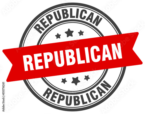republican stamp. republican label on transparent background. round sign