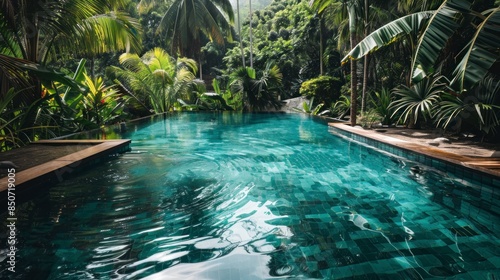 beautiful pool in the middle of the forest