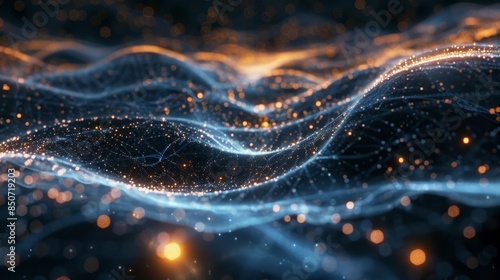 Wallpaper Mural Data flows like a cosmic river connecting and merging with other data points along its journey. Torontodigital.ca