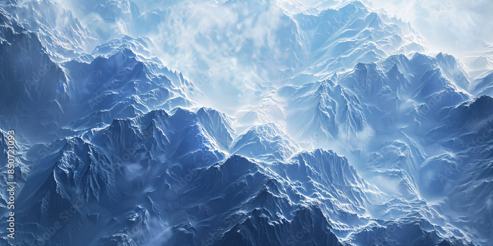 Snowy Mountain Range Aerial View. Snowy Mountain Range Aerial View.