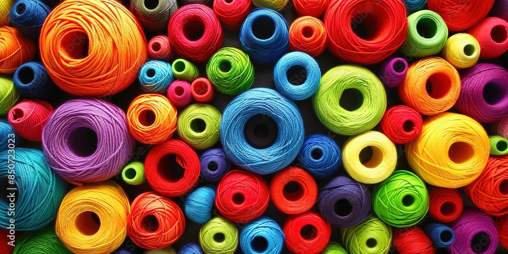 Collection of sewing threads in various colors Collection of sewing threads in various colors
