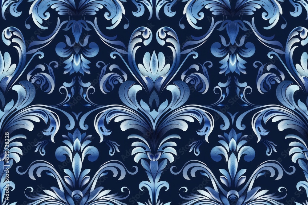 Blue and White Damask Pattern Blue and White Damask Pattern