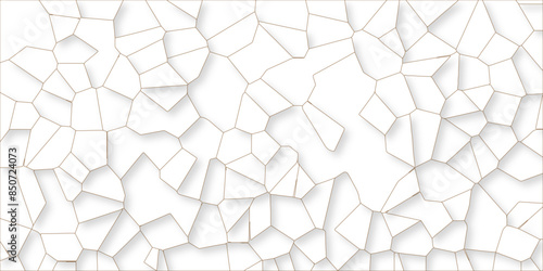  White quartz crystalized broken glass effect vector background. 3d papercut and multi-layer cutout geometric pattern on vector background. broken stained glass gold lines geometric pattern.