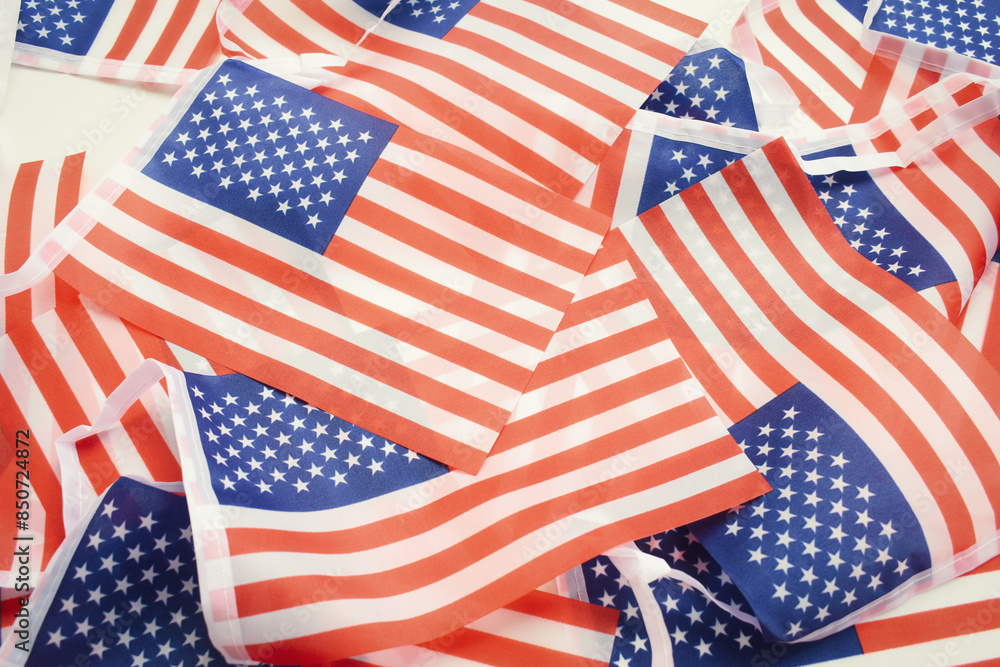 Fototapeta premium american wave flag texture background, USA