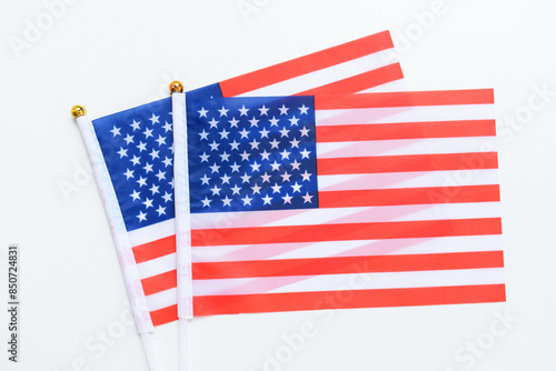 american wave flag texture isolated on white background, USA