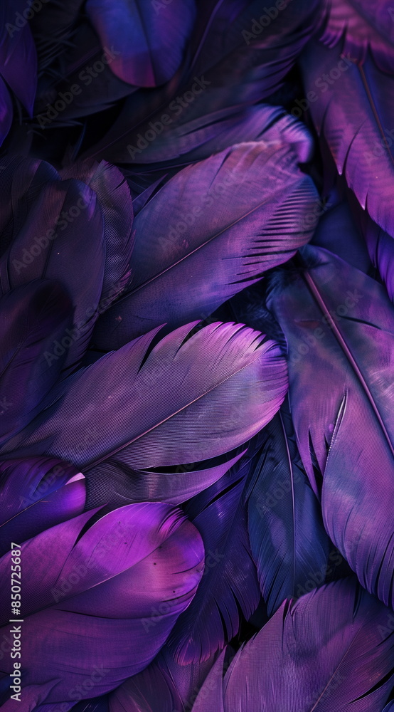 Purple Feathers Against a Dark Background Purple Feathers Against a Dark Background