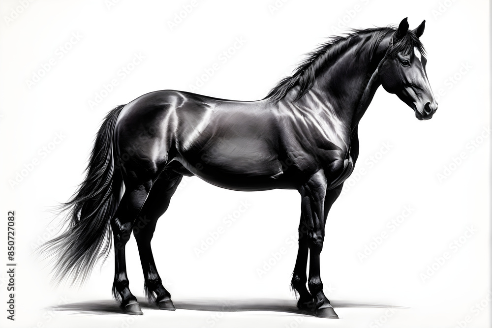 Fototapeta premium Horse in white background