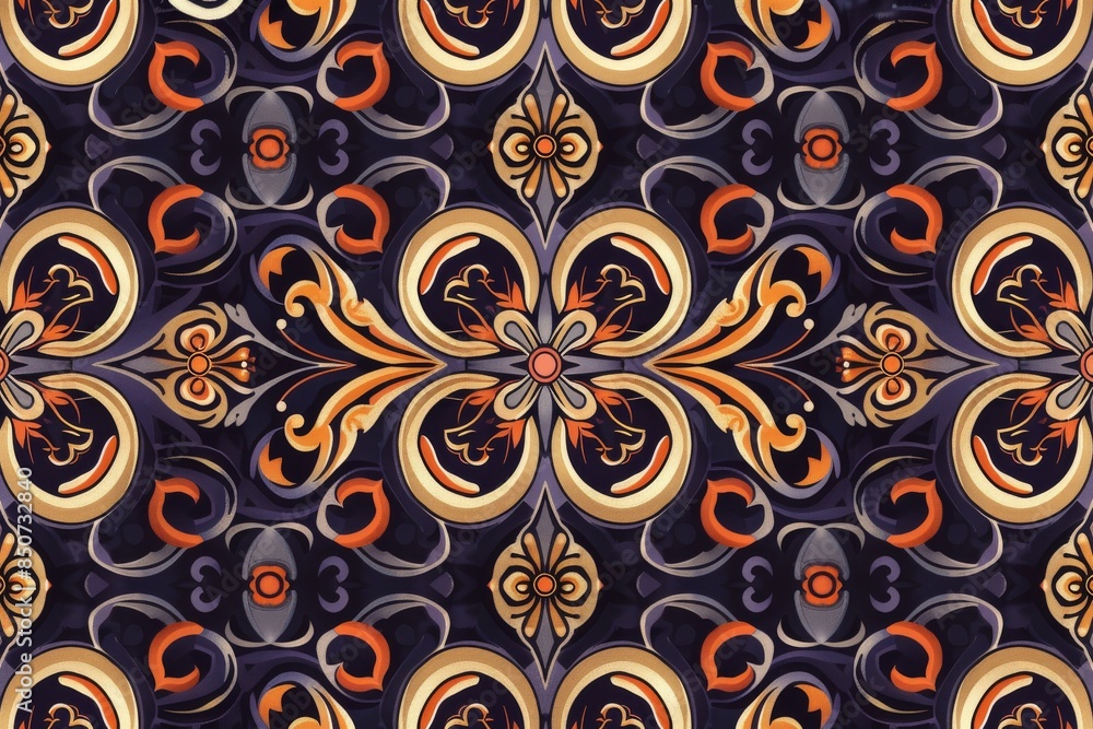 Fototapeta premium Intricate Floral Design in Vibrant Hues