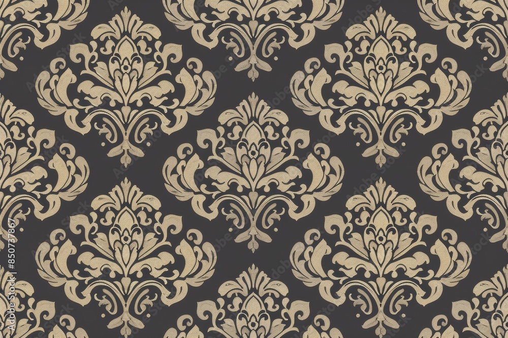 Elegant Damask Pattern in Beige and Gray Elegant Damask Pattern in Beige and Gray