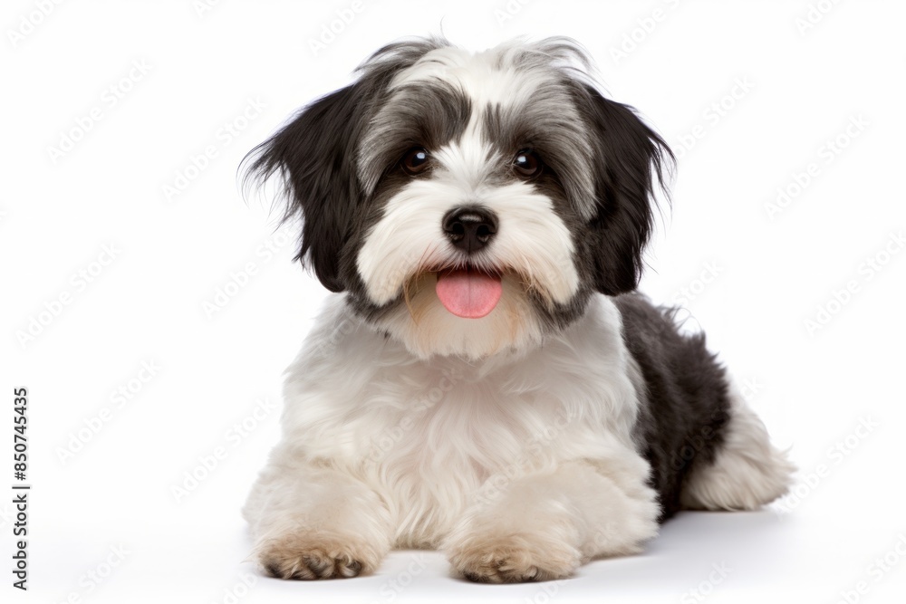 Portrait of a smiling havanese dog isolated in white background Portrait of a smiling havanese dog isolated in white background