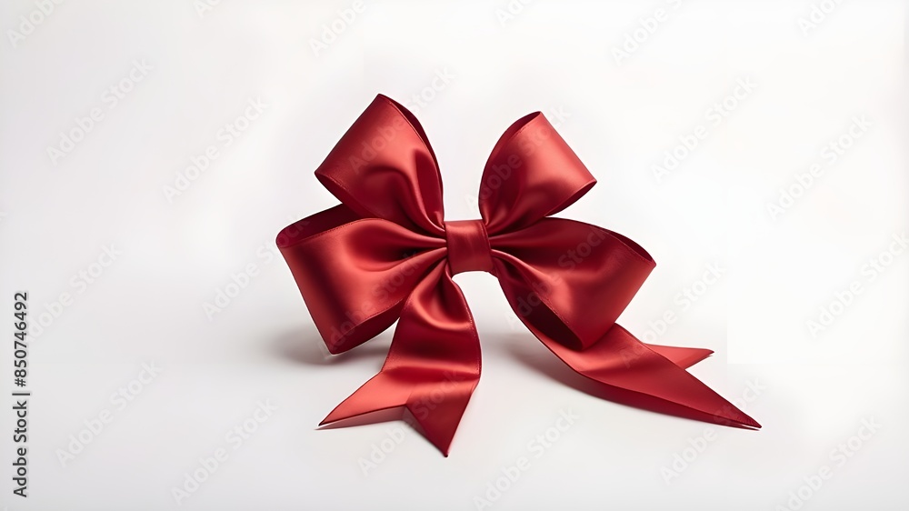 a crimson bow against a white backdrop a crimson bow against a white backdrop