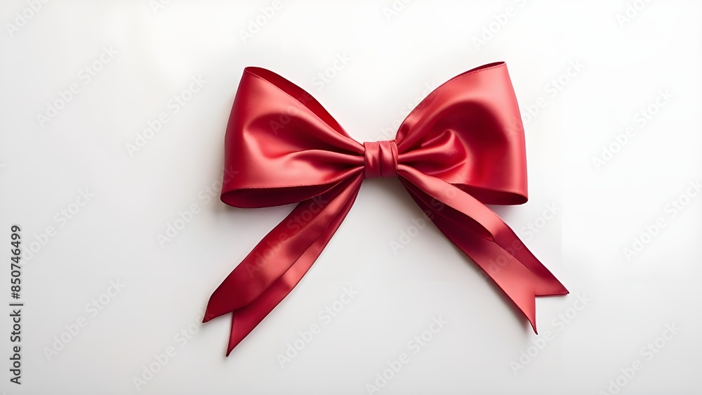 a crimson bow against a white backdrop a crimson bow against a white backdrop