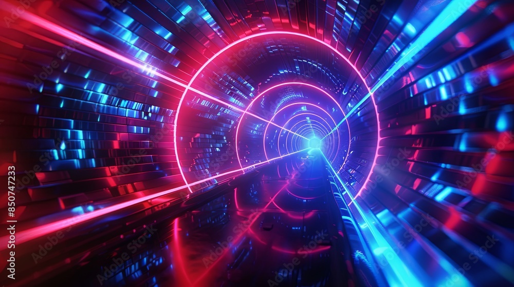 Red Blue Tunnel Abstract Background Red Blue Tunnel Abstract Background