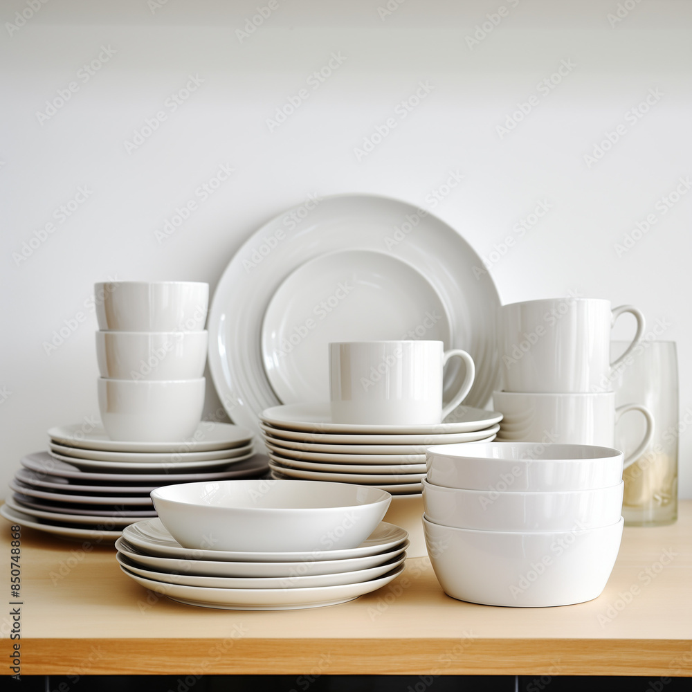 stack of white plates stack of white plates