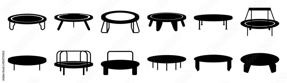 Trampoline silhouette set vector design big pack of illustration and icon Trampoline silhouette set vector design big pack of illustration and icon