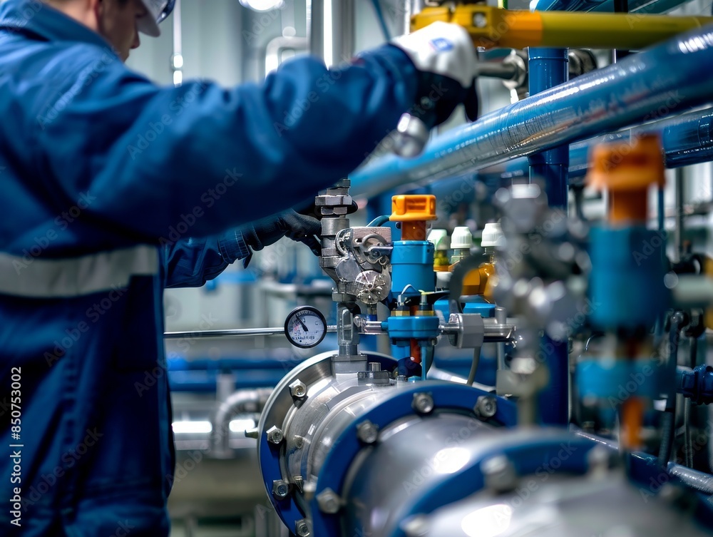 Close-up of biogas plant technician utilizing diagnostic tools for operational optimization Close-up of biogas plant technician utilizing diagnostic tools for operational optimization