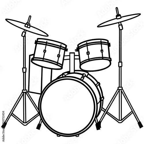 musical-instrument--drum-kit--illustration-on-whit