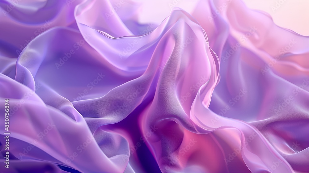 Obraz premium An abstract purple curved shape with soft edges and blurred details, set against a light background.