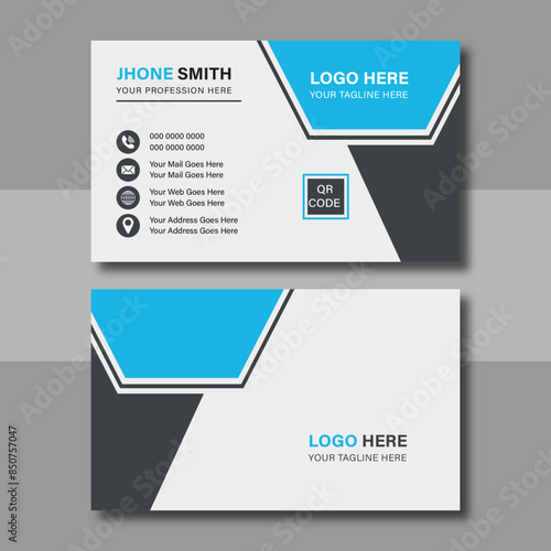 Creative modern Corporate Business card design template, Clean professional business card template, visiting card, business card template for business and personal use. Vector illustration design