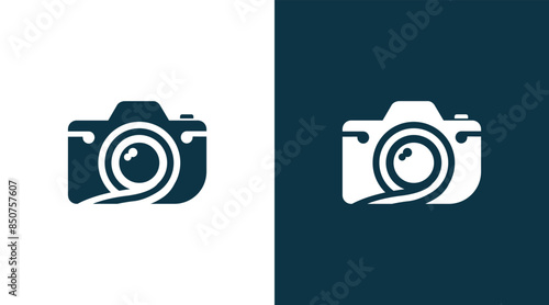 Camera icon Photography Typography Signature Photographer Minimalist Logo Vector EPS File