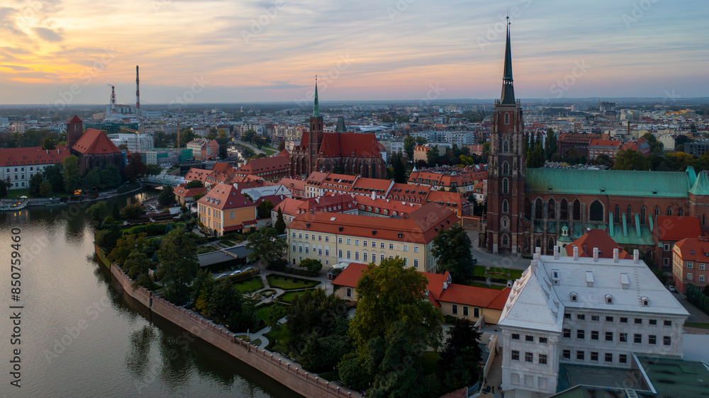 Fototapeta premium Panorama miasta Wroclawia