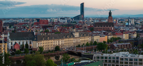 Sky tower wiezowiec we Wroclawiu na ul. Powstancow Slaskich photo