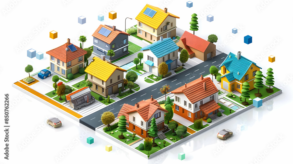 3D Flat Icon Concept: Innovative Project Technology in Cartoon Style 3D Flat Icon Concept: Innovative Project Technology in Cartoon Style