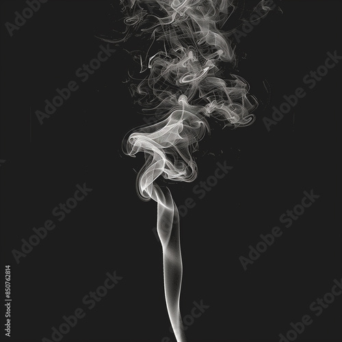 smoke on black background Generative AI 