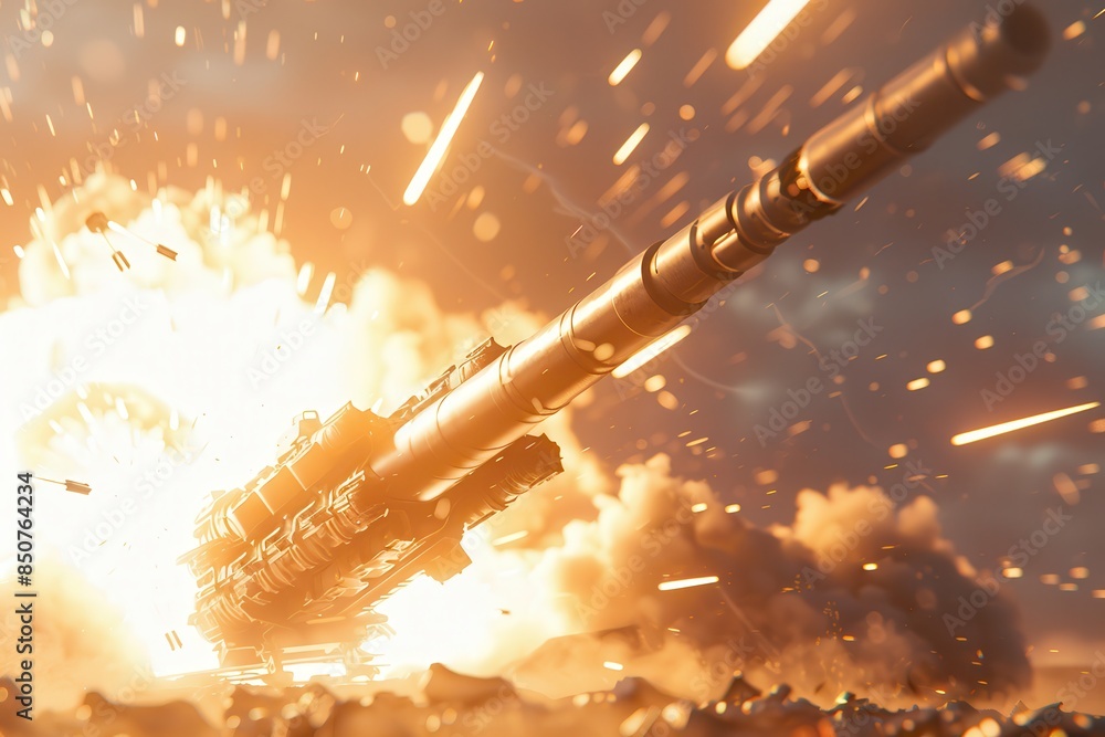 Warzone Catapult Assault, A dramatic scene of a massive catapult ...
