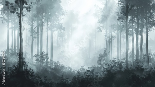 Misty Forest with Dense Fog © Sandris Veveris