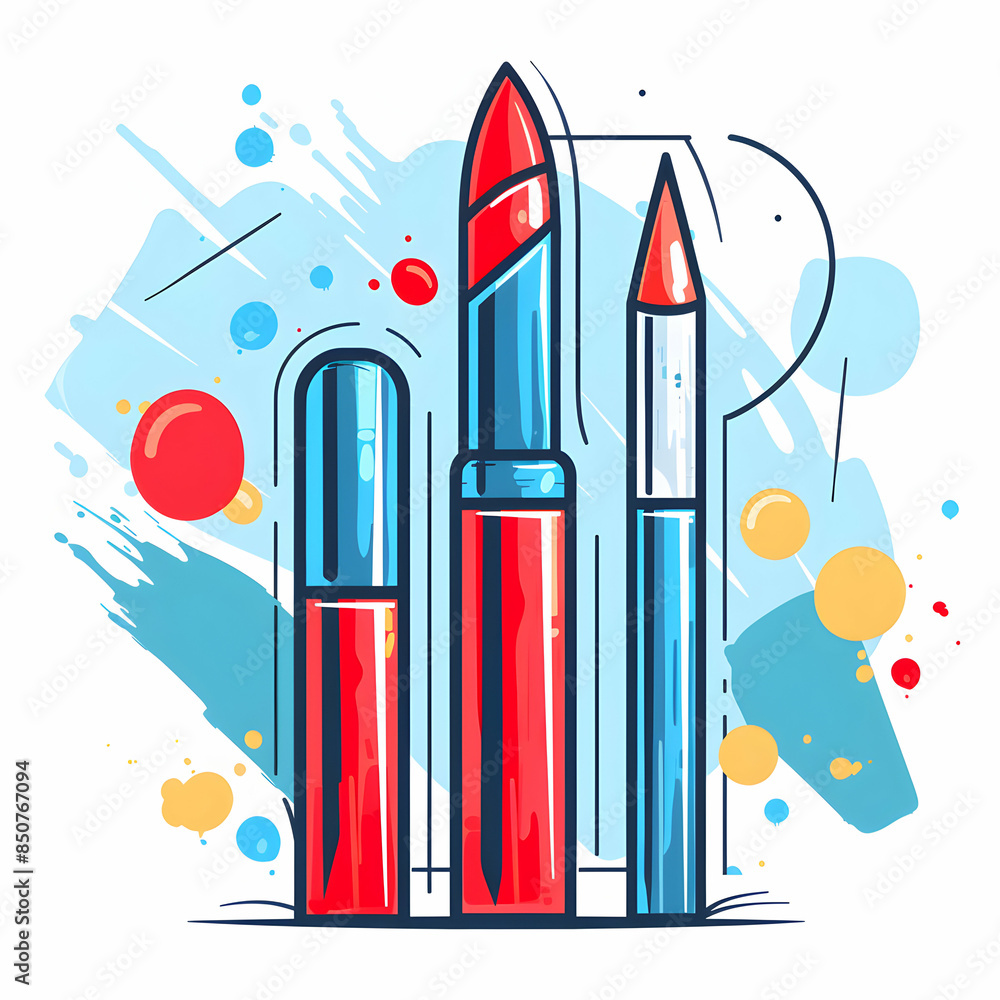Lip Care Beauty and Cosmetic 3D Flat Icon Design: Lip Pencil and Lip Stain with Ample Space for Text and Graphics Lip Care Beauty and Cosmetic 3D Flat Icon Design: Lip Pencil and Lip Stain with Ample Space for Text and Graphics