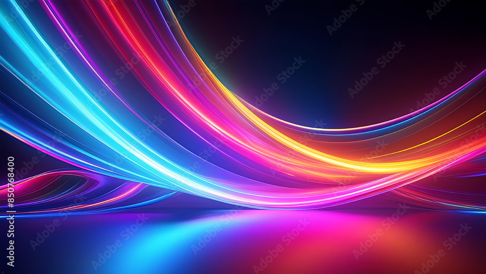 Flowing Neon Lights Form a Mesmerizing Abstract Composition Flowing Neon Lights Form a Mesmerizing Abstract Composition