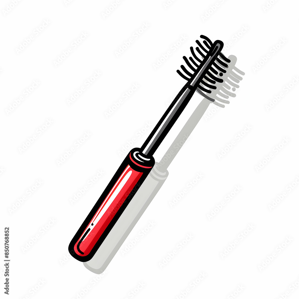 An infographic ready 3D flat icon featuring a mascara and lash curler with copy space in doodle line cartoon style conveying eyelash care makeup and cosmetic application visually An infographic ready 3D flat icon featuring a mascara and lash curler with copy space in doodle line cartoon style conveying eyelash care makeup and cosmetic application visually