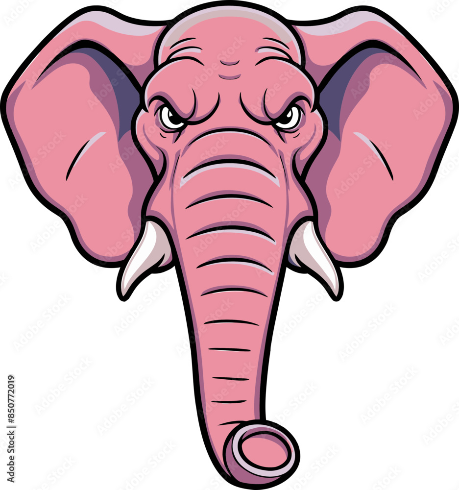 Fototapeta premium Pink elephant mascot cartoon illustration