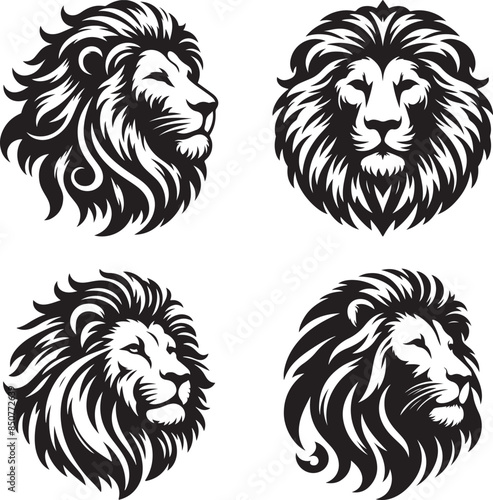 lion head silhouette vector design