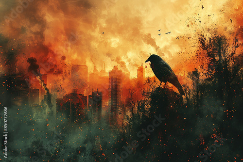 Generative AI - An abstract illustration of financial and economic crisis 