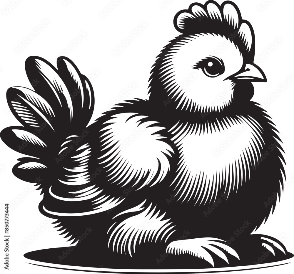 Chicken cartoon silhouette vector Chicken cartoon silhouette vector