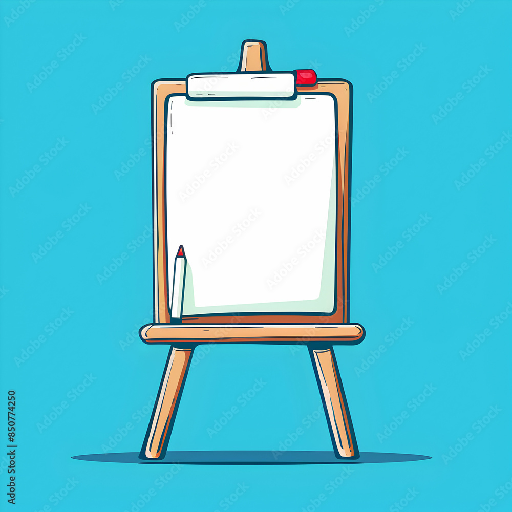3D Flat Icon Pointer and Flip Chart Symbol on Blue Background Instructional Training and Demonstration Visuals Concept 3D Flat Icon Pointer and Flip Chart Symbol on Blue Background Instructional Training and Demonstration Visuals Concept
