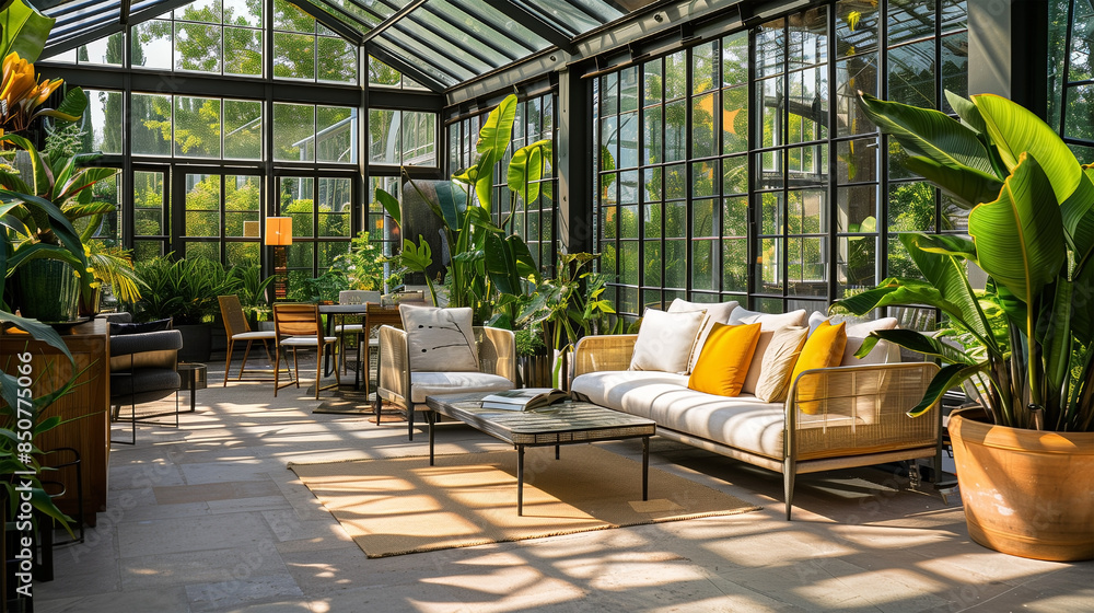 Naklejka premium Sunny Greenhouse Lounge 