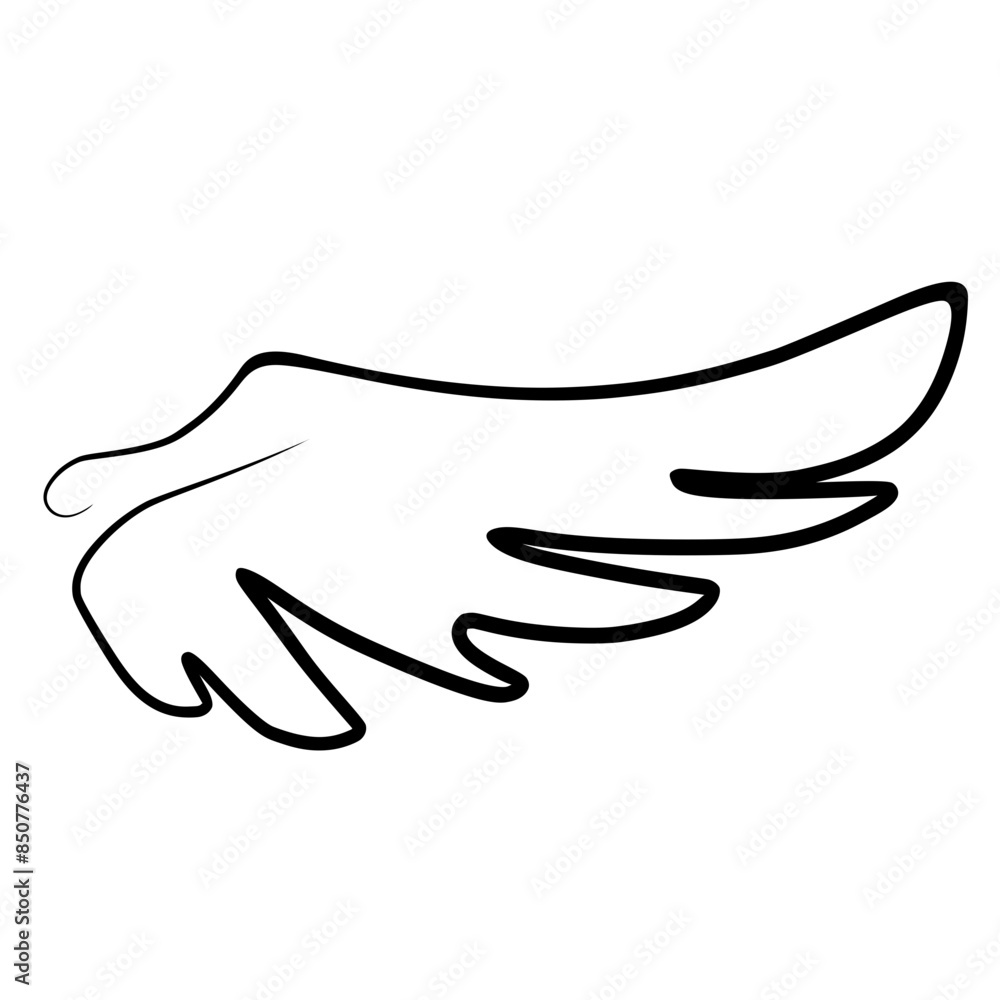 Hand drawn wing sketch. Outline vector Hand drawn wing sketch. Outline vector