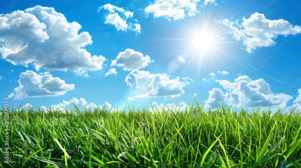 beautiful landscape with a meadow and a blue sky with clouds beautiful landscape with a meadow and a blue sky with clouds
