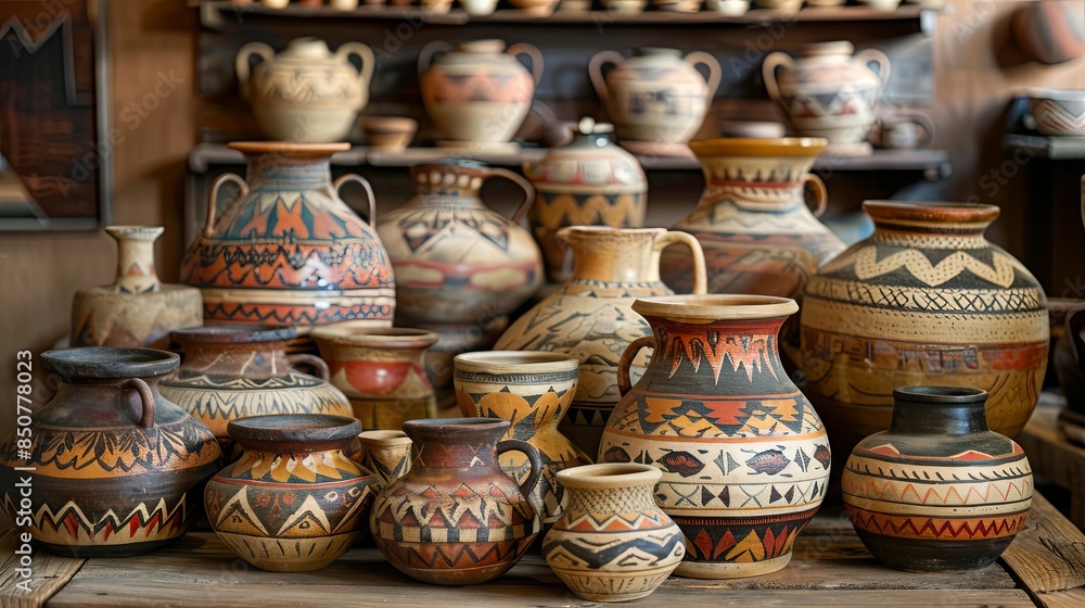 Native American pottery, Santa Fe, New Mexico Native American pottery, Santa Fe, New Mexico