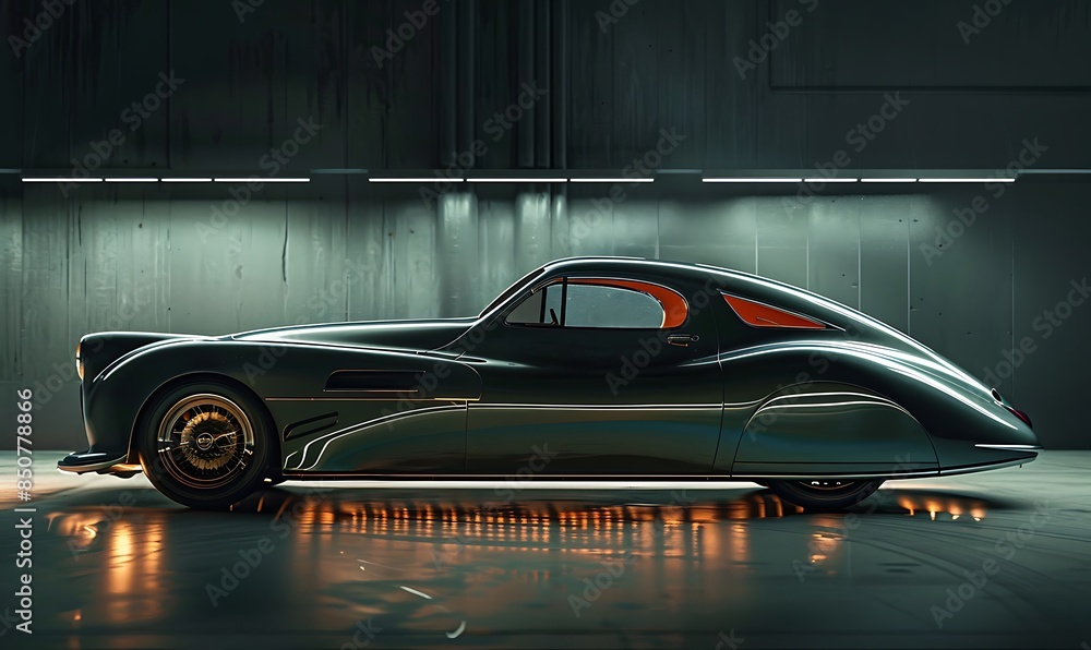 Obraz premium Cinematic Curves Modern Cars Strike a Pose in Studio Brilliance