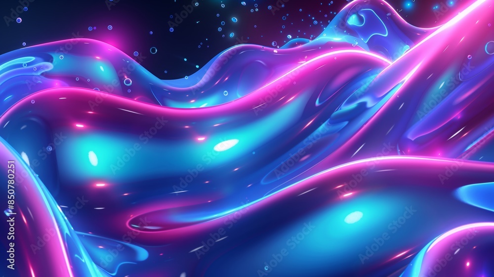 Vibrant fluid neon waves blue pink mesmerizing abstract 3D background Vibrant fluid neon waves blue pink mesmerizing abstract 3D background