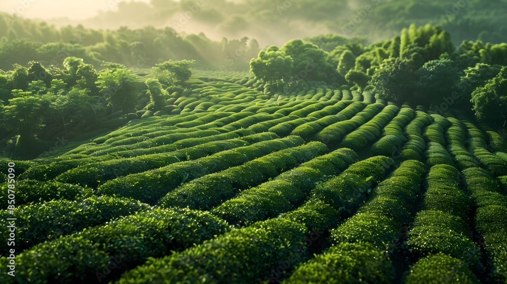 Tea plantation high on a hill Arranged in steps. Tea plantation high on a hill Arranged in steps.