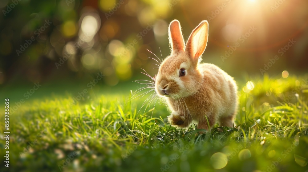 Fototapeta premium cute rabbit in a meadow