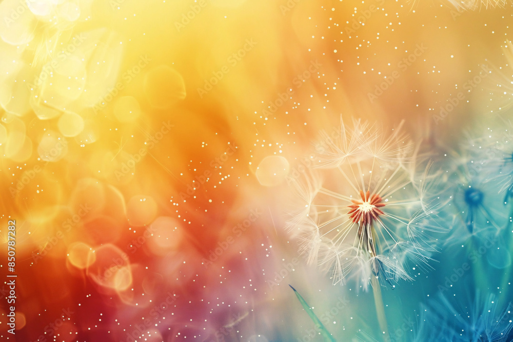 A colorful background with a flower in the foreground A colorful background with a flower in the foreground