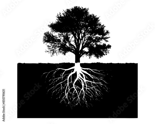 A vector silhouette tree icon