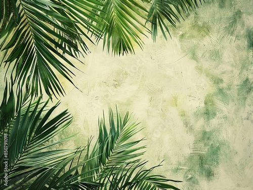 Tropical Palm Leaves Frame ...